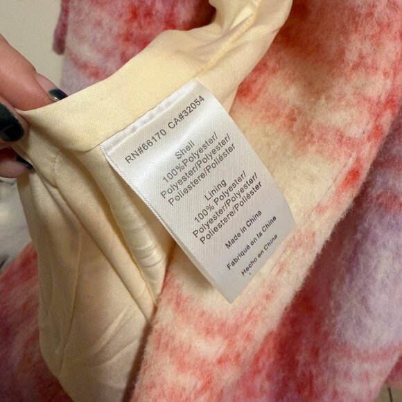 Anthropologie Hutch Pink & Purple Plaid Tie-Waist Coat Medium - Picture 16 of 16